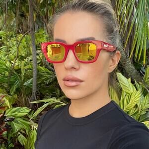 New,  OFF-WHITE Sunglasses OERI018 2576 51/22/145 Red Frame Af Zurich New!